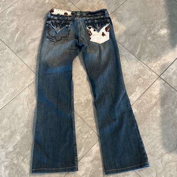 Miss Me Cow Print Denim - Picture 2 of 5